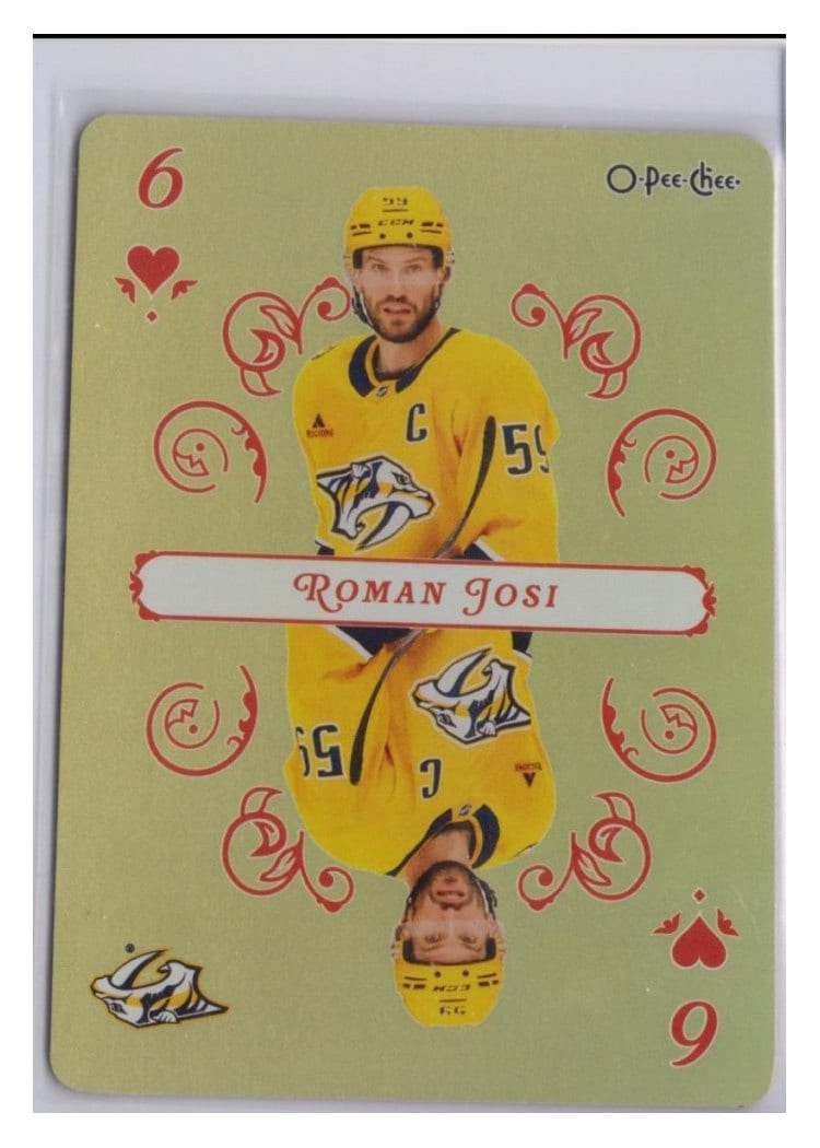 2025-26 O-Pee-Chee Playing Cards Roman Josi #6-HEARTS card