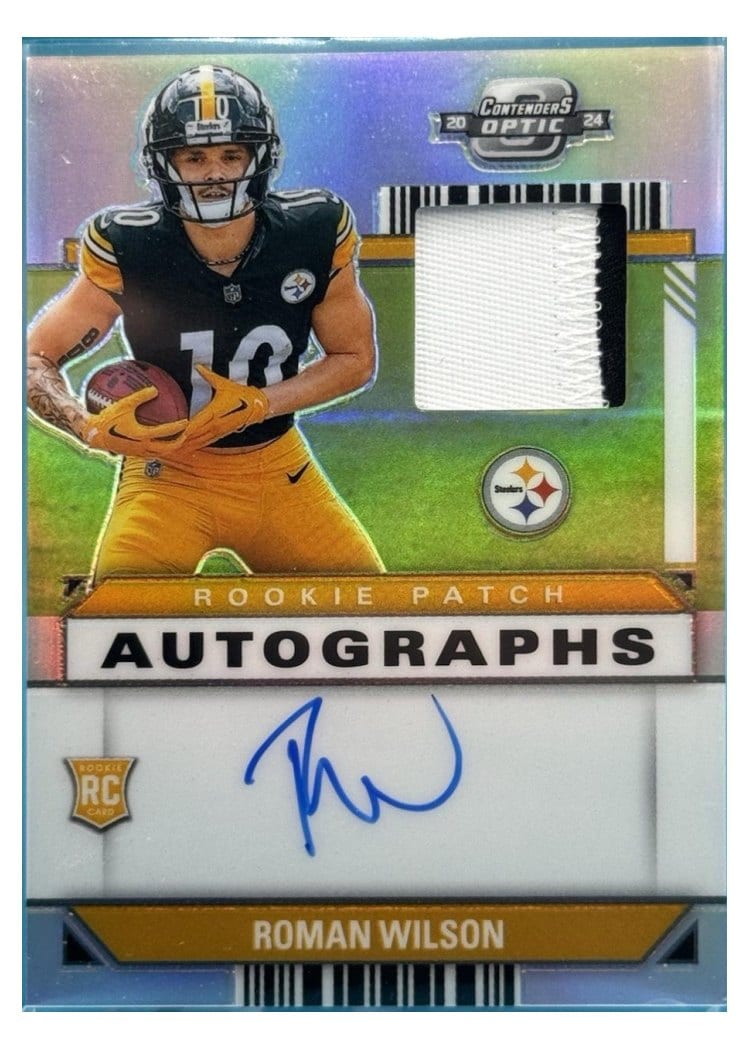 2024 Panini Contenders Optic Rookie Patch Autographs Roman Wilson #15 card