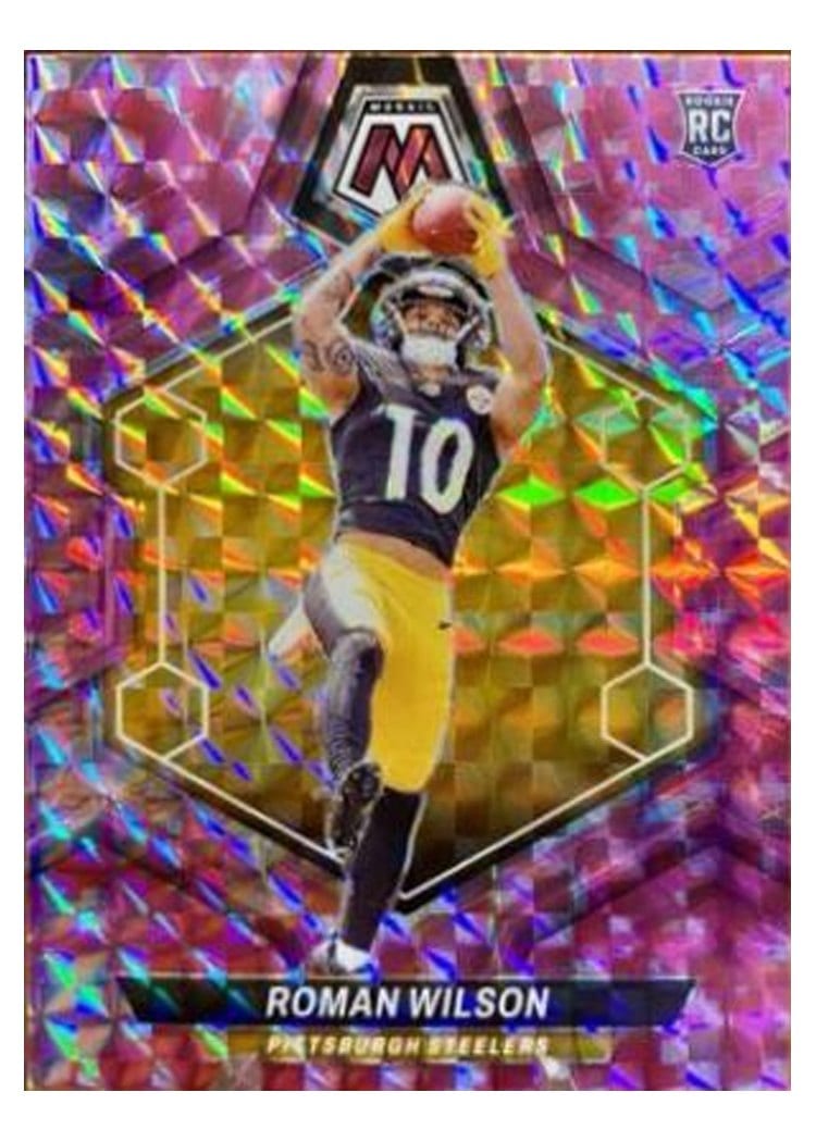 2024 Panini Mosaic Base Set Roman Wilson Camo Pink #369 card