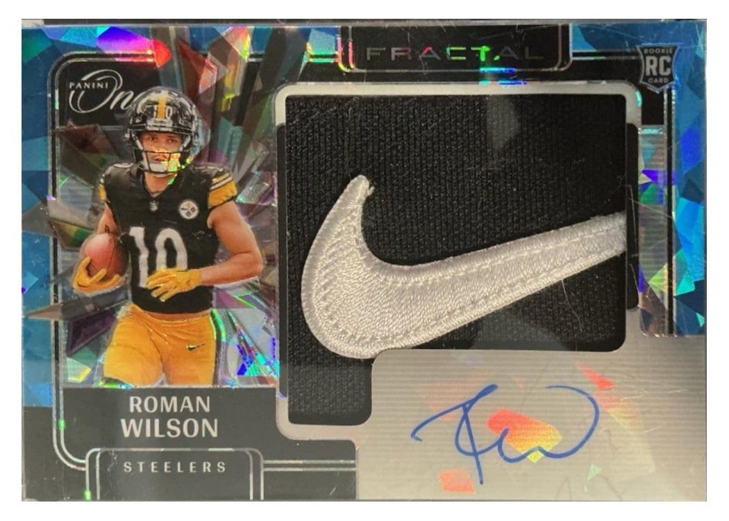 2024 Panini One Rookie Fractal Autographs Roman Wilson #412 card
