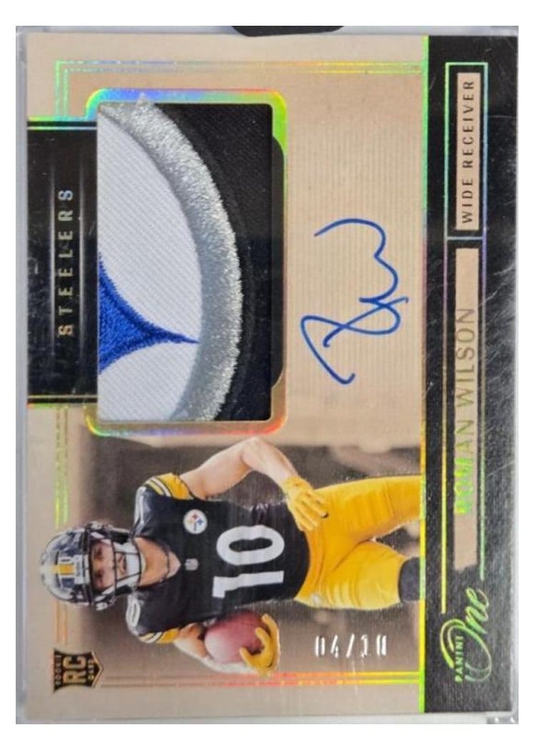 2024 Panini One Rookie Patch Autographs Roman Wilson #22 card
