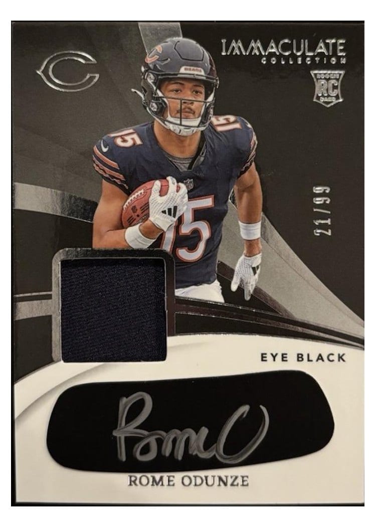 2024 Panini Immaculate Collection Immaculate Rookie Eye Black Jersey Rome Odunze #4 card