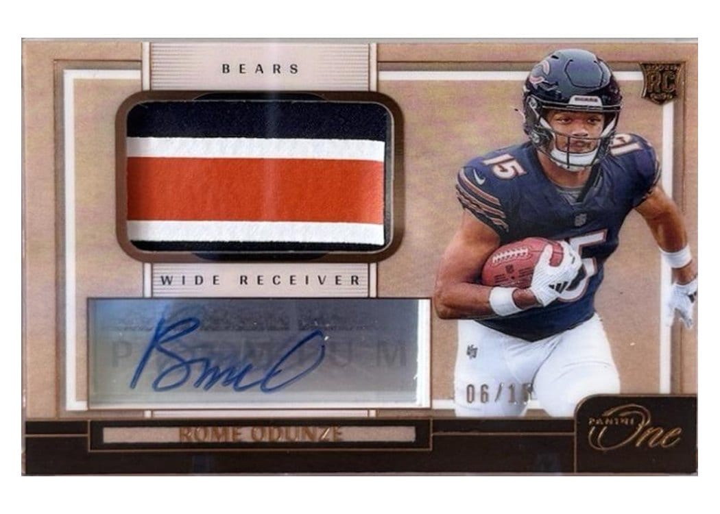 2024 Panini One Premium Rookie Patch Autographs Rome Odunze #104 card