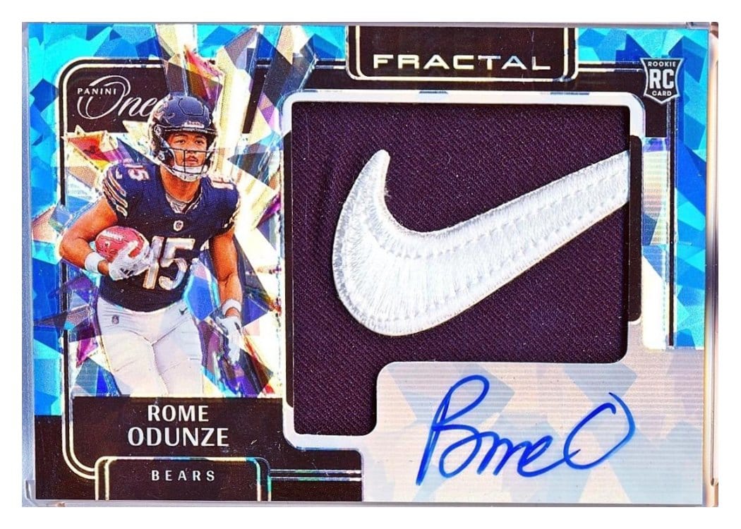 2024 Panini One Rookie Fractal Autographs Rome Odunze #394 card