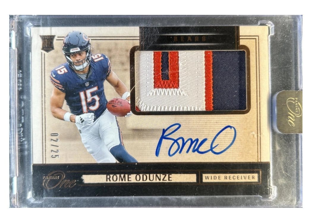 2024 Panini One Rookie Patch Autographs Rome Odunze #4 card