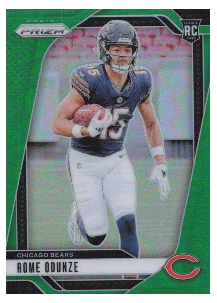 2024 Panini Prizm Base Set Rome Odunze Green #385 card