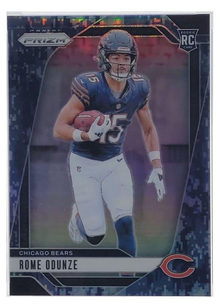 2024 Panini Prizm Base Set Rome Odunze Navy Camo #385 card