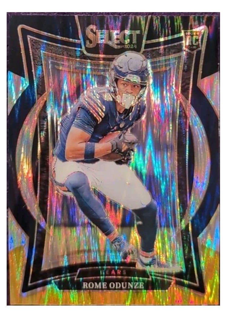 2024 Panini Select Rome Odunze Black Gold Prizm Shock #3 card