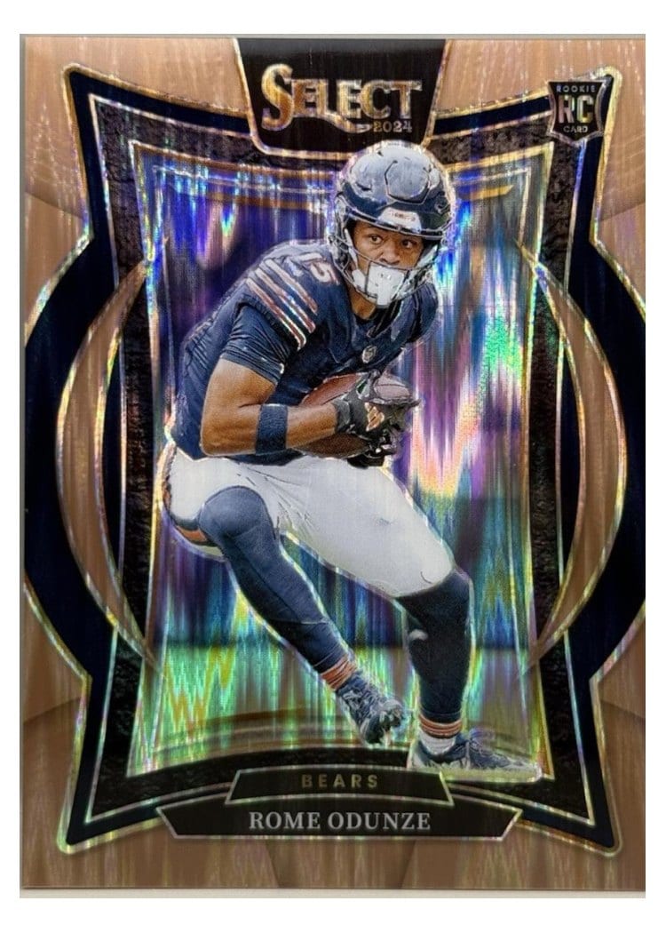 2024 Panini Select Rome Odunze Copper Prizm Shock #3 card