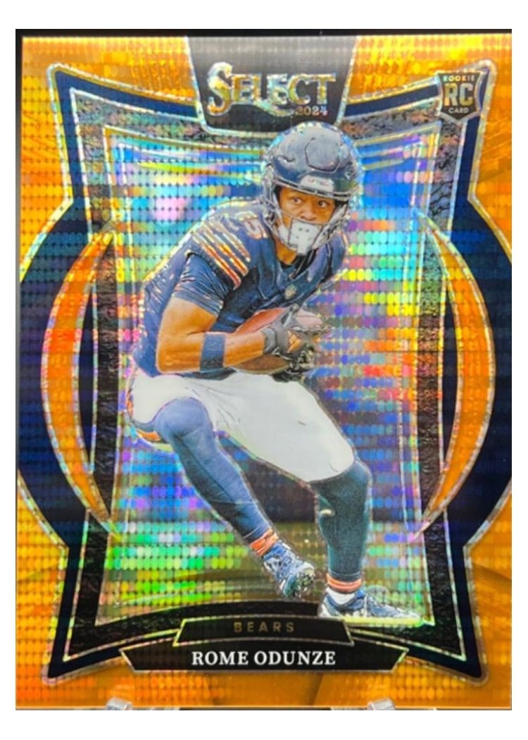 2024 Panini Select Rome Odunze Neon Orange Pulsar Prizm #3 card