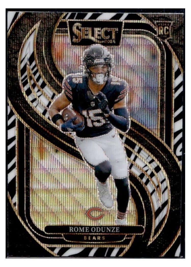 2024 Panini Select Base Set Rome Odunze Zebra Prizm #136 card