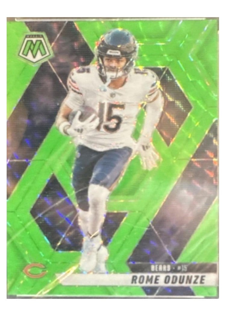 2025 Panini Mosaic Base Set Rome Odunze Green Fluorescent #206 card