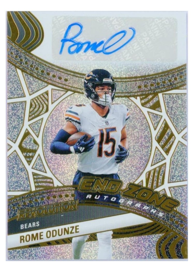 2025 Panini Revolution End Zone Autographs Rome Odunze #21 card