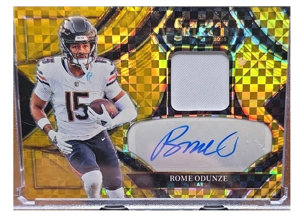 2025 Panini Select Signature Memorabilia Rome Odunze #8 card