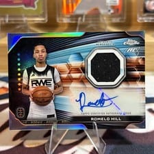 2023-24 Topps Chrome OTE Rookie Jersey Autographs Romelo Hill #RJA-RH card