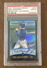 2001 Bowman Chrome Ron Davenport Refractor Autograph #347 card
