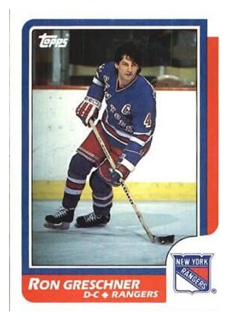1986 Topps Ron Greschner #18 card