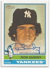 2026 Topps Heritage Real One Autographs Ron Guidry #ROA-RG card