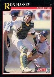 1991 Score Base Set Ron Hassey #806 card