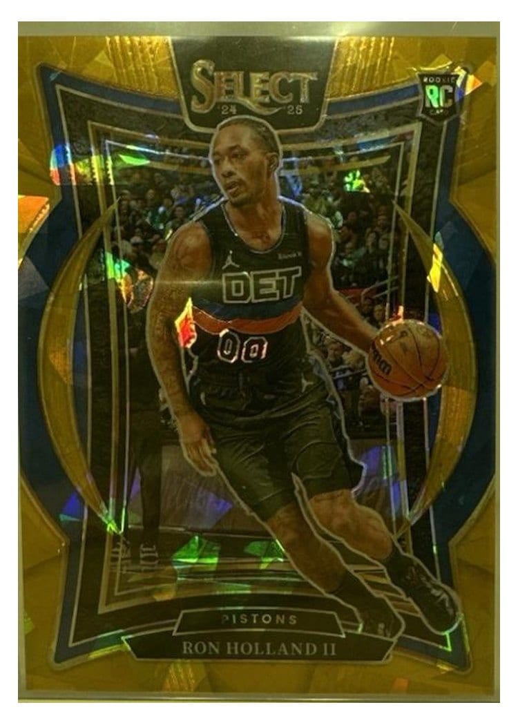 2024-25 Panini Select Base Set Ron Holland II Gold Cracked Ice Prizm #74 card