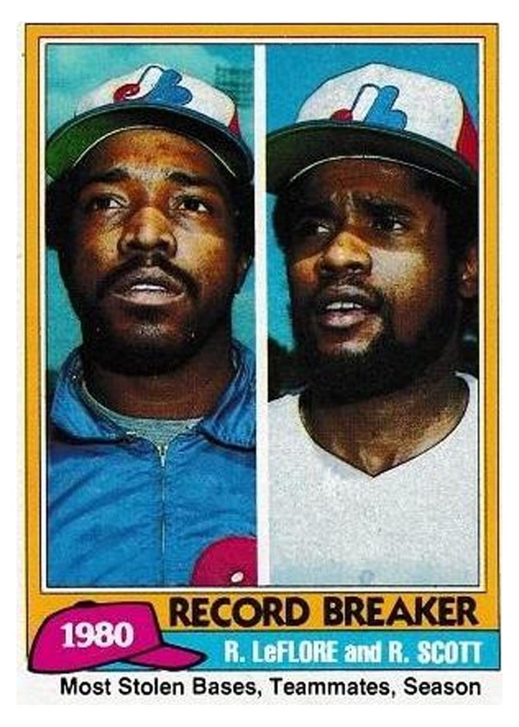 1981 Topps Ron LeFlore / Rodney Scott #204 card