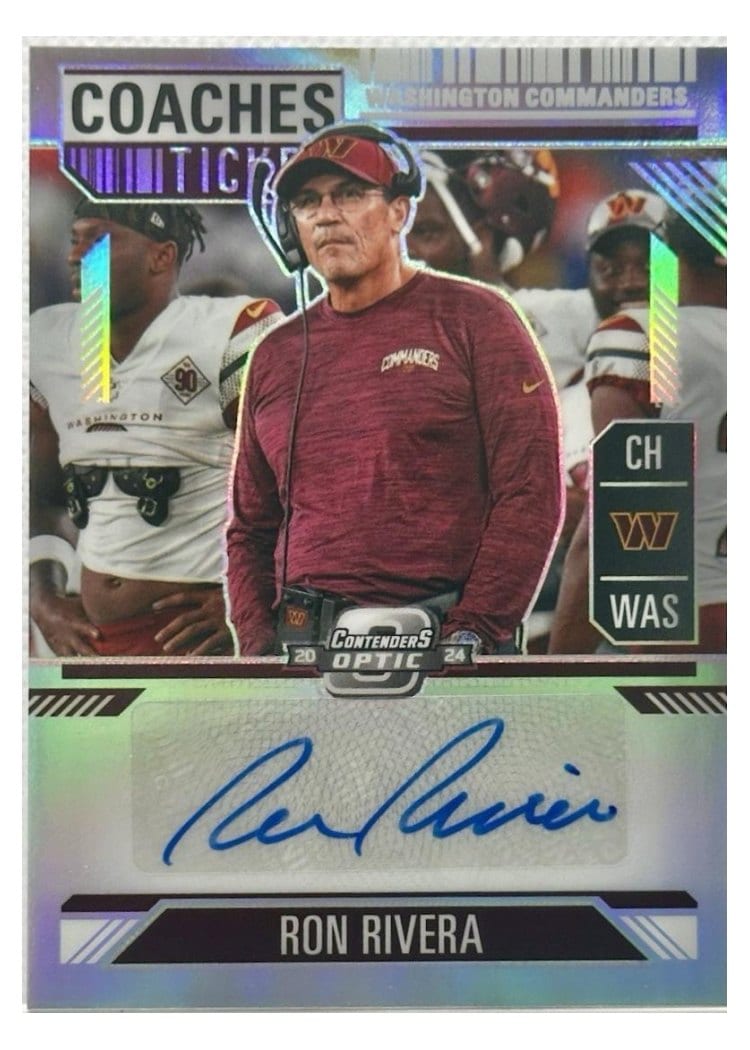 2024 Panini Contenders Optic Coaches Ticket Autographs Ron Rivera #4 card