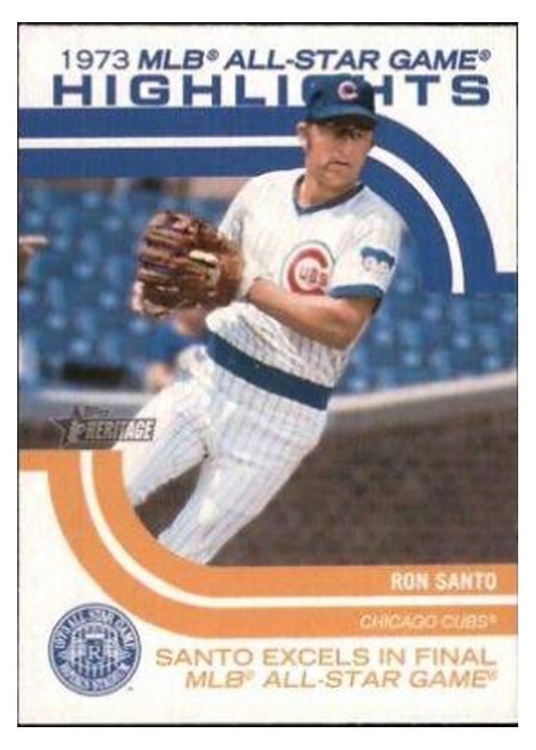 2022 Topps Heritage 1973 MLB All-Star Game Highlights Ron Santo #ASGH-8 card