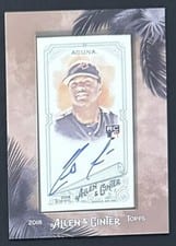 2018 Topps Allen & Ginter Framed Mini Autographs Ronald Acuna #MA-RA card