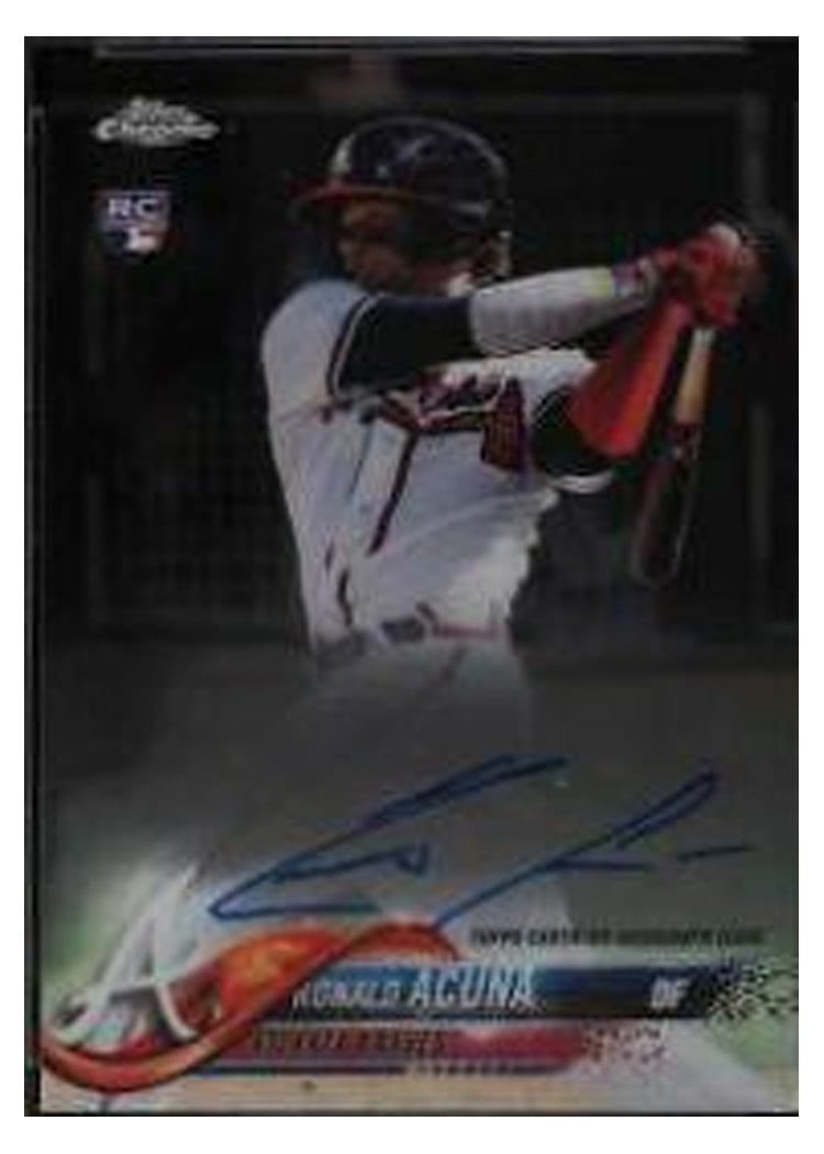 2018 Topps Chrome Rookie Autographs Ronald Acuna #RA-RA card