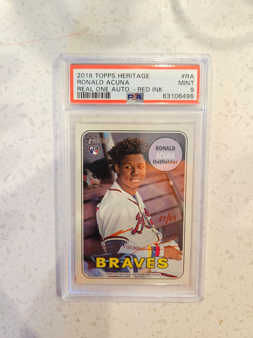 Ronald Acuna 2018 Topps Heritage Real One Autographs card