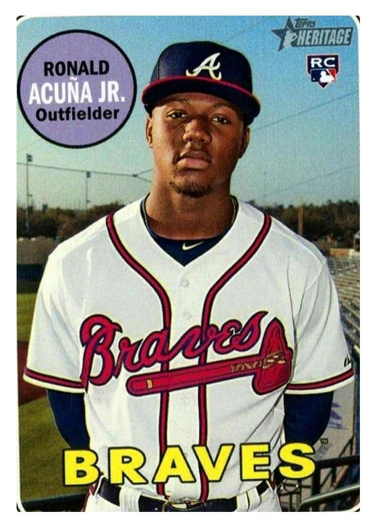 2018 Topps Heritage Base Set Ronald Acuña Jr. #580 card
