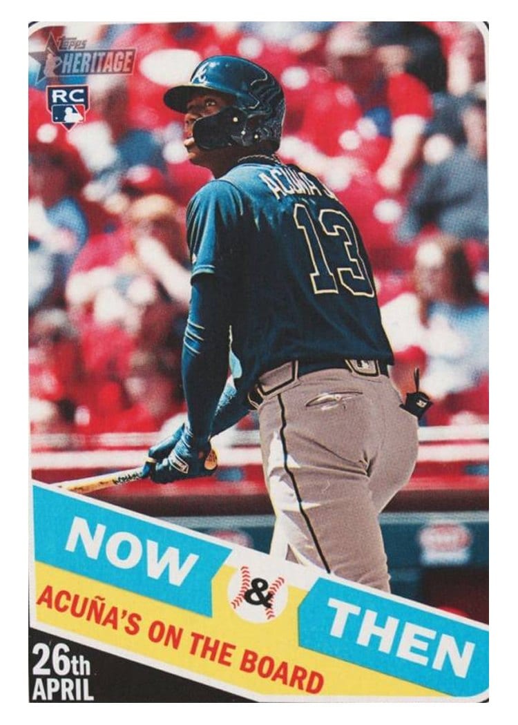 2018 Topps Heritage Now and Then Ronald Acuña Jr. #NT-14 card