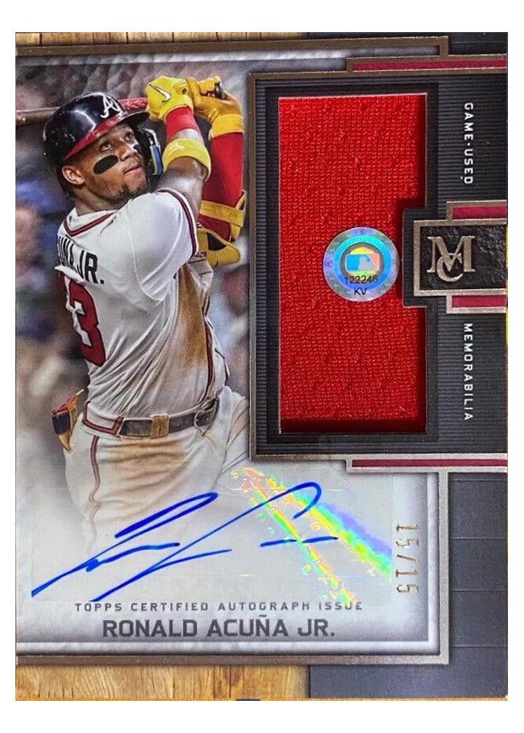 2023 Topps Museum Collection MLB Authenticated Autographed Relics Ronald Acuña Jr. #ARA-RAJ card