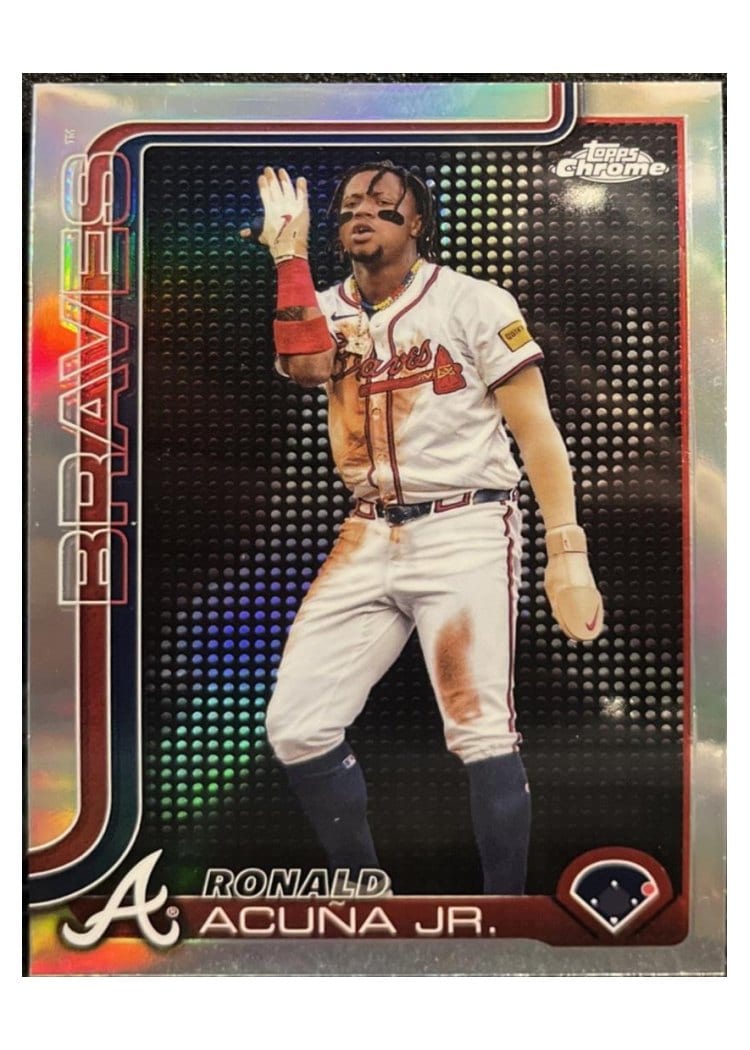 2025 Topps Chrome Ronald Acuna Jr. Lightboard Logo Variation #257 card