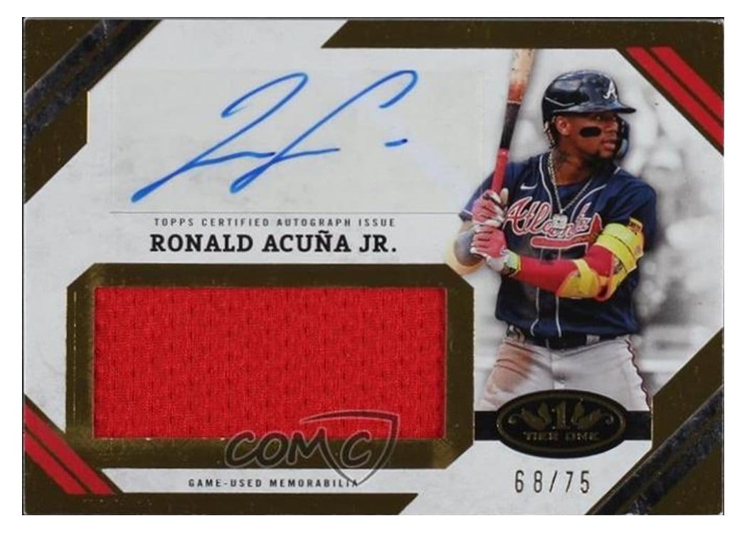 2025 Topps Tier One Autographed Jumbo Relics Ronald Acuña Jr. #AJR-RA card