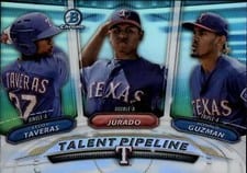2018 Bowman Talent Pipeline Chrome Ronald Guzman, Ariel Jurado, Leody Taveras #TEX card