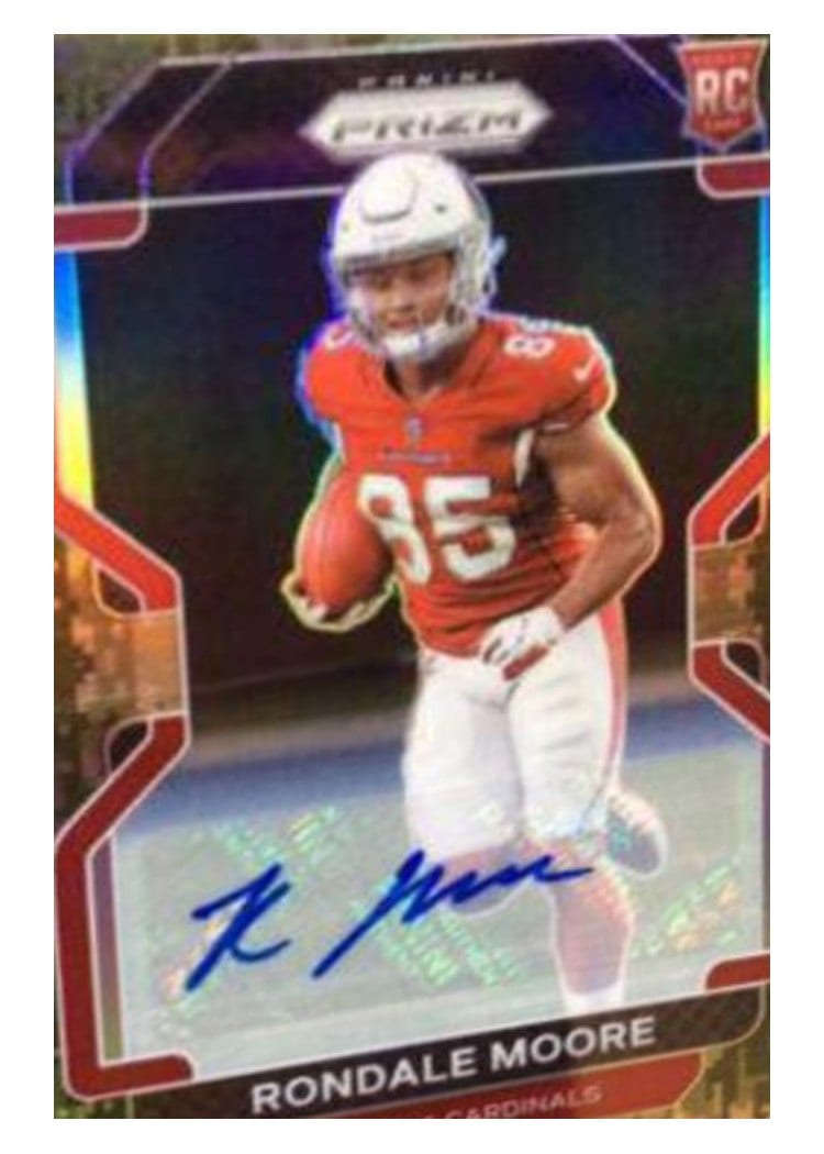 2021 Panini Prizm Base Set Rondale Moore Autograph Camo Prizm #347 card