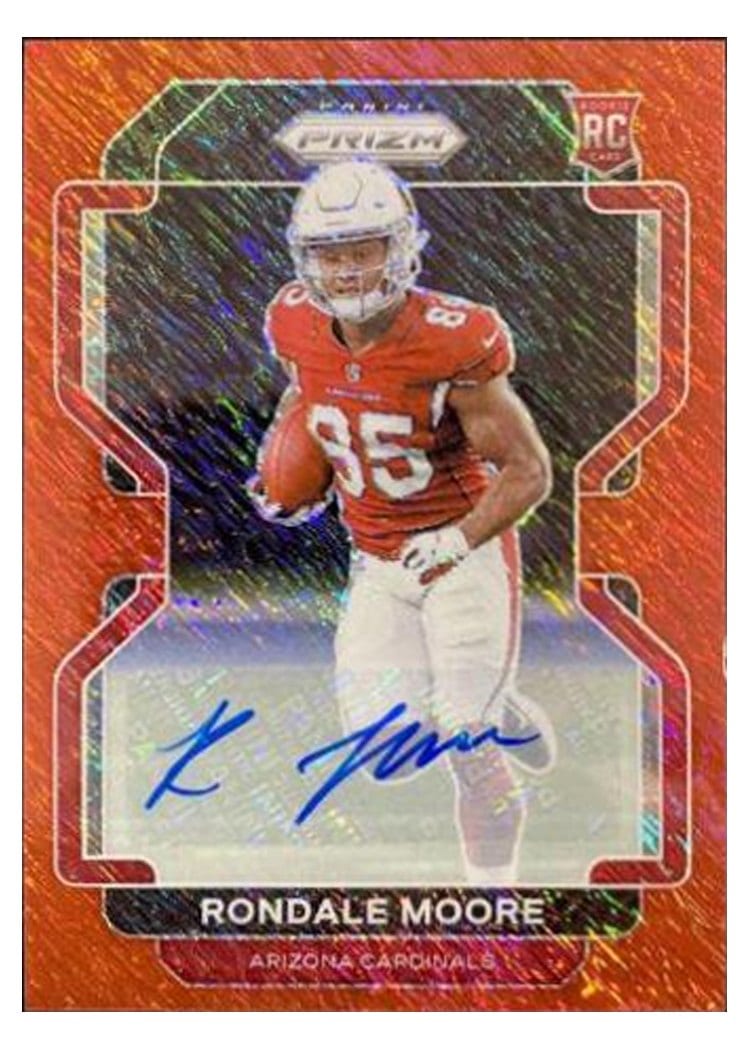 2021 Panini Prizm Base Set Rondale Moore Autograph Red Shimmer #347 card
