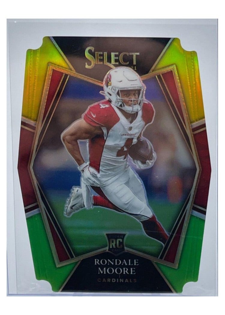 2021 Panini Select Base Set Rondale Moore Green and Yellow Die Cut #158 card
