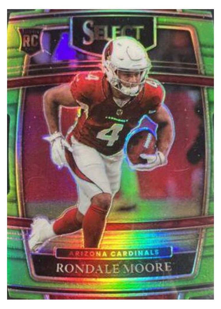 2021 Panini Select Base Set Rondale Moore Neon Green Die Cut #58 card