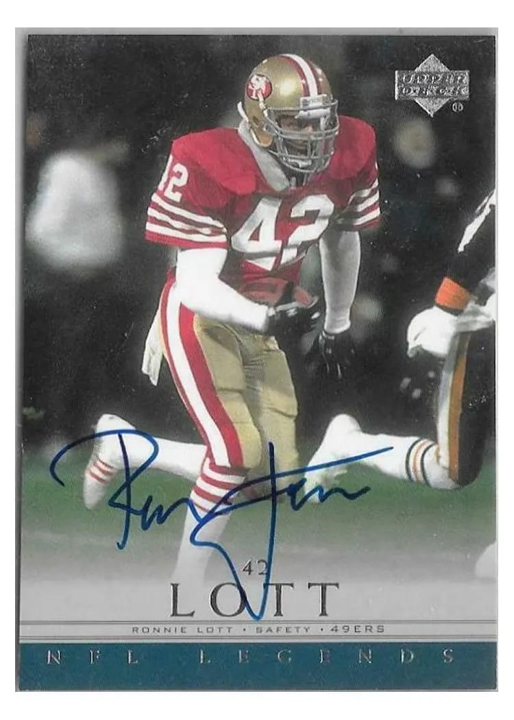 2000 Upper Deck Legends Autographs Ronnie Lott card
