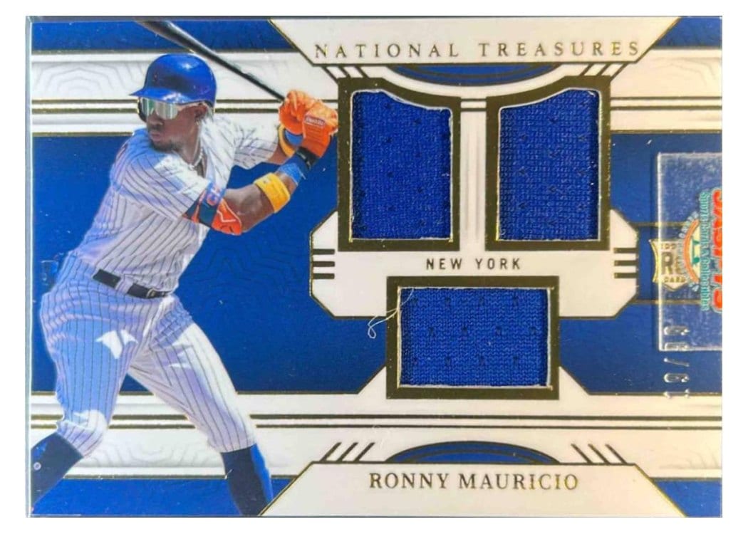 2024 Panini National Treasures Game Gear Swatches Trio Ronny Mauricio #5 card