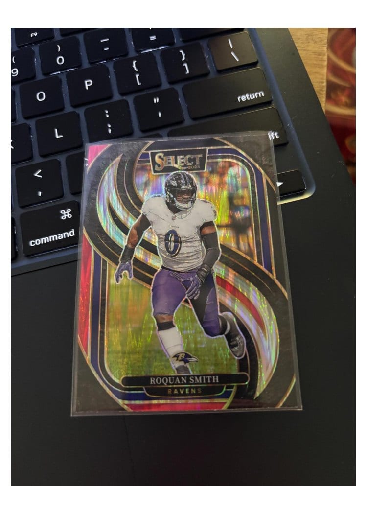 2024 Panini Select Base Set Roquan Smith Black Red Prizm Shock #191 card