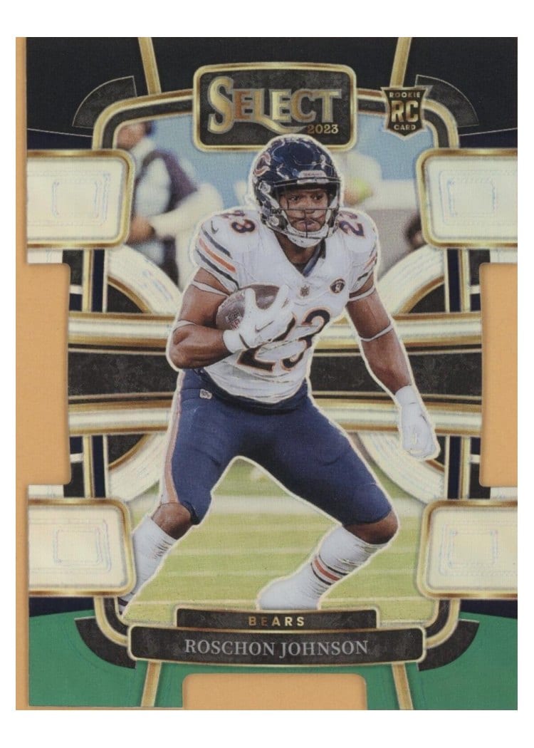 2023 Panini Select Base Set Roschon Johnson Black Green Prizm Die-Cut #19 card