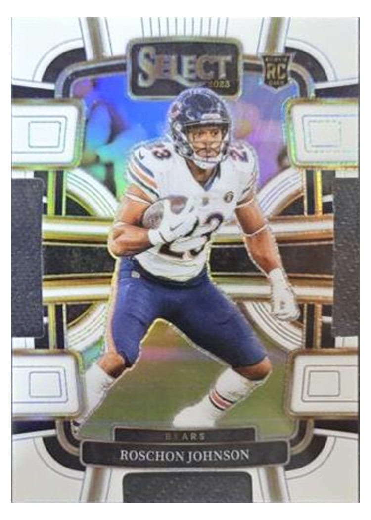 2023 Panini Select Base Set Roschon Johnson White Prizm Die-Cut #19 card