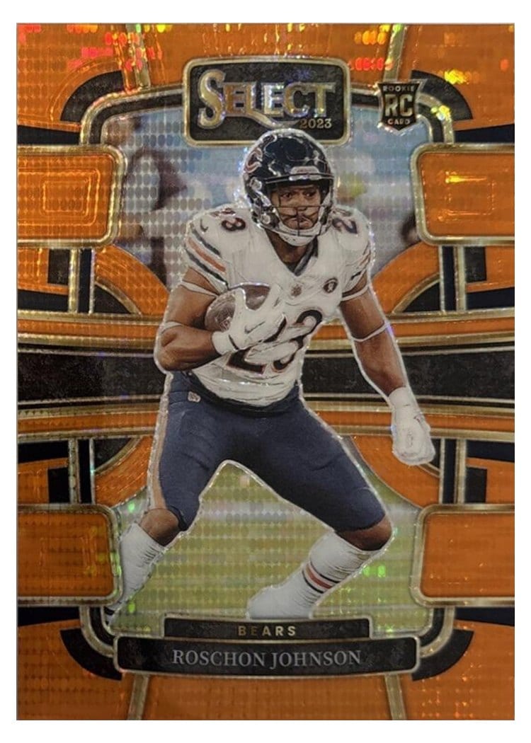 2023 Panini Select Base Set Roschon Johnson Neon Orange Pulsar Prizm #19 card