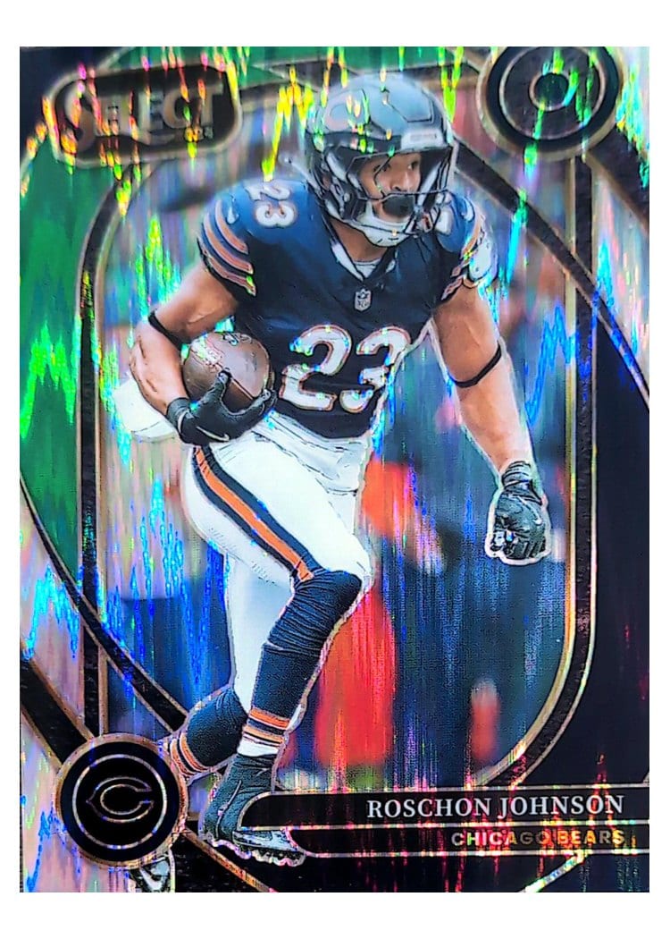 2024 Panini Select Base Set Roschon Johnson Black Green Prizm Shock #291 card