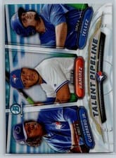 2018 Bowman Talent Pipeline Chrome Rowdy Tellez, Vladimir Guerrero Jr., Harold Ramirez #TOR card