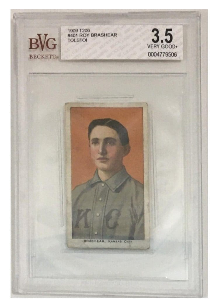 1909 T206 Tolstoi Roy Brashear card