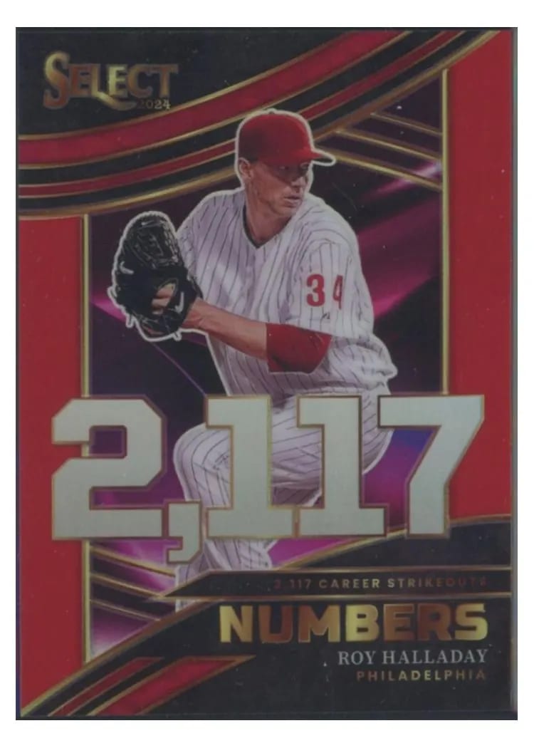 2024 Panini Select Select Numbers Roy Halladay #2 card